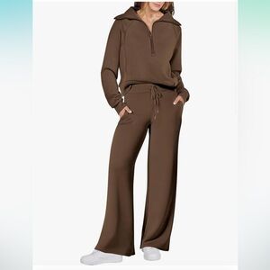 ANRABESS Women 2 Piece Outfit Sweatsuit Oversized Sweatshirt Sweatpant Tracksuit
